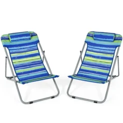 Costway Set Of 2 Beach Chair Portable 3-Position Lounge Chair W/ Headrest BlueGreenOrange 25 Costway Set Of 2 Beach Chair Portable 3-Position Lounge Chair W/ Headrest BlueGreenOrange -Sunnydaze Decor Store GUEST 8992b3a7 151d 4907 813f a8ebc48bed60