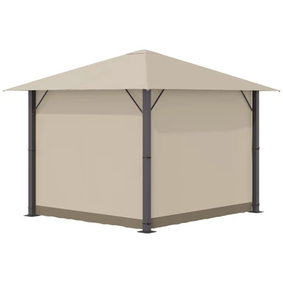 Outsunny Patio Gazebo Outdoor Canopy Shelter With Sidewalls, Vented Roof, Aluminum Frame For Garden, Lawn, Backyard And Deck 5 Outsunny Patio Gazebo Outdoor Canopy Shelter With Sidewalls, Vented Roof, Aluminum Frame For Garden, Lawn, Backyard And Deck - Image 3