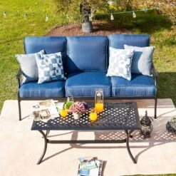 2pc Sofa And Coffee Table Patio Seating Set - Patio Festival -Sunnydaze Decor Store GUEST 89b512a1 0727 4137 9852 c6f418d65052