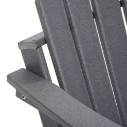 Outsunny 3 Piece Adirondack Chair Set Of 2, HDPE Folding Fire Pit Chairs And Patio Table, Outdoor Furniture With Slatted Seat, Dark Gray -Sunnydaze Decor Store GUEST 89c6b222 0449 4fba a7d3 ea10855ea00c