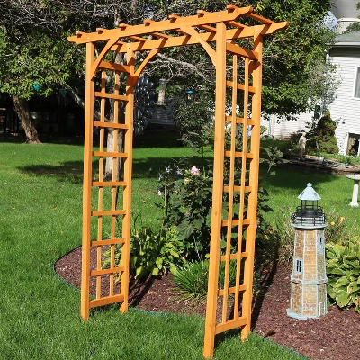 Sunnydaze Decor Sunnydaze Durable Wooden Arbor For Gardening, Walkways, And Wedding Decor With Weatherproof Finish - 78" 3 Sunnydaze Decor Sunnydaze Durable Wooden Arbor For Gardening, Walkways, And Wedding Decor With Weatherproof Finish - 78"
