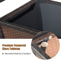 Costway Patio Rattan Bar Serving Cart Wheels Ice Bucket Glass Top Handle Garden 18 Costway Patio Rattan Bar Serving Cart Wheels Ice Bucket Glass Top Handle Garden -Sunnydaze Decor Store GUEST 8a604216 1faf 4ddb be1c 4c3cac552d9d