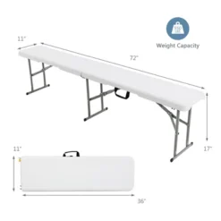 Costway 6 FT Portable Folding Bench Outdoor Picnic Bench 550 Lbs Limited For Dining -Sunnydaze Decor Store GUEST 8a7b243f 32b5 4ae5 a613 93c6763eca9a