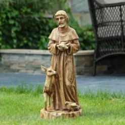 LuxenHome Weathered Brown MgO 24.6" H Saint Francis Garden Statue -Sunnydaze Decor Store GUEST 8abd21fb 1ea0 416d 9fc7 6c42e1a14d8b