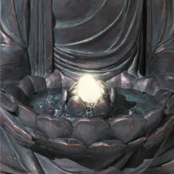 John Timberland Meditating Buddha Zen Bubbler Outdoor Water Fountain With LED Light 24" For Yard Garden Patio Home Deck Porch House Meditation Decor -Sunnydaze Decor Store GUEST 8b84bcdd 2713 4739 944a b985869d02bb