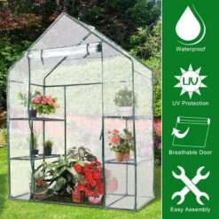 Costway Portable Mini Walk In Outdoor 3 Tier 6 Shelves Greenhouse -Sunnydaze Decor Store GUEST 8ba24d58 f3d0 4e7c 8b7b 0410e5f745f1