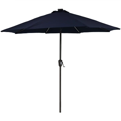 Sunnydaze Decor Sunnydaze Outdoor Aluminum Sunbrella Patio Umbrella With Solar LED Light Bars And Tilt - 9' 6 Sunnydaze Decor Sunnydaze Outdoor Aluminum Sunbrella Patio Umbrella With Solar LED Light Bars And Tilt - 9' - Image 4