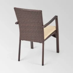 Villa 9pc Wood And Wicker Expandable Dining Set Brown And Cream - Christopher Knight Home -Sunnydaze Decor Store GUEST 8d255e30 b552 4771 a28c 811a4a9eca0a