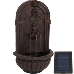 Sunnydaze Decor Sunnydaze 27"H Solar-Powered Polystone Florence Outdoor Wall-Mount Water Fountain -Sunnydaze Decor Store GUEST 8d6a4a51 3f86 47b1 99de ebf4d751e64f