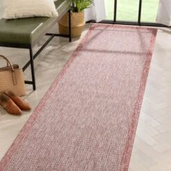 Well Woven Woden Indoor/Outdoor Flat Weave Pile Solid Border Area Rug -Sunnydaze Decor Store GUEST 8e4cbab5 87a4 4488 9813 9f4711ec48f1