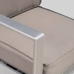 Aviara 2pc Aluminum Patio Loveseat & Coffee Table Set - Khaki - Christopher Knight Home -Sunnydaze Decor Store GUEST 8e8df23f c438 49d4 a830 a7e01f6fa752