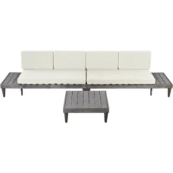 Outdoor 3-Piece Garden Solid Wood Furniture Sofa With Coffee Table, Side Table And Cushions, Gray+Beige - ModernLuxe 17 Outdoor 3-Piece Garden Solid Wood Furniture Sofa With Coffee Table, Side Table And Cushions, Gray+Beige - ModernLuxe -Sunnydaze Decor Store GUEST 8ec8d2e8 d337 42fa bcd5 5352b4f0c37d
