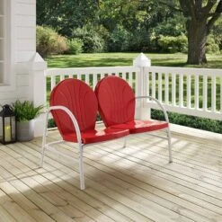 Griffith Outdoor Loveseat - Bright Red - Crosley 12 Griffith Outdoor Loveseat - Bright Red - Crosley -Sunnydaze Decor Store GUEST 8f04f618 8ee7 461d b894 40734664b36e