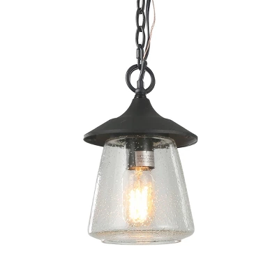 9.5" Metal/Glass Outdoor Pendant Light Black - LNC 8 9.5" Metal/Glass Outdoor Pendant Light Black - LNC - Image 6