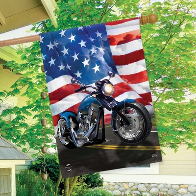 American Motorcycle Patriotic House Flag Summer Bike 28" X 40" Briarwood Lane 4 American Motorcycle Patriotic House Flag Summer Bike 28" X 40" Briarwood Lane - Image 2