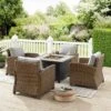 Bradenton 5pc Outdoor Wicker Arm Chair & Fire Table Set - Crosley -Sunnydaze Decor Store GUEST 8fbe2319 8688 4b7a 8040 cead5c9694e9