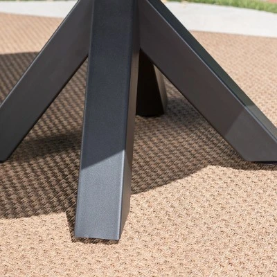 Goleta Round Concrete & Iron Dining Table - White - Christopher Knight Home 4 Goleta Round Concrete & Iron Dining Table - White - Christopher Knight Home - Image 2