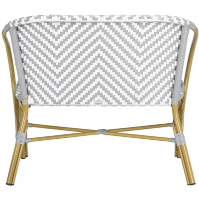 Dandra Herringbone Rattan Settee - Grey/White - Safavieh 6 Dandra Herringbone Rattan Settee - Grey/White - Safavieh - Image 4