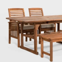 Ravenscroft 4pc Extendable Acacia Wood Outdoor Dining Set - Saracina Home -Sunnydaze Decor Store GUEST 9093e35d 2049 4ddb a85b 14254399b8d2