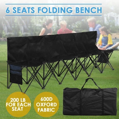 Yaheetech 6 Seats Portable Folding Bench For Sports Camping 8 Yaheetech 6 Seats Portable Folding Bench For Sports Camping - Image 6