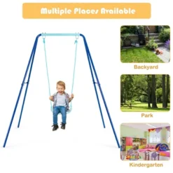 Costway Outdoor Kids Swing Set Heavy Duty Metal A-Frame W/ Ground Stakes 19 Costway Outdoor Kids Swing Set Heavy Duty Metal A-Frame W/ Ground Stakes -Sunnydaze Decor Store GUEST 9150fb7d 4c92 4ee2 a5d4 e41f79b18fb6