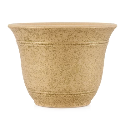 HC Companies SRA10001P09 Sierra 10 Inch Self Watering Round Weather Resistant Plastic Resin Flower Garden Planter Pot Container, Arizona Sand 4 HC Companies SRA10001P09 Sierra 10 Inch Self Watering Round Weather Resistant Plastic Resin Flower Garden Planter Pot Container, Arizona Sand - Image 2