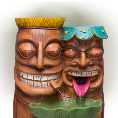 35" 3-Tier Tiki Fountain - Alpine Corporation 7 35" 3-Tier Tiki Fountain - Alpine Corporation - Image 5