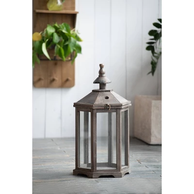 A&B Home 2pc Graca Polygon Temple Outdoor Garden Lanterns - Natural 7 A&B Home 2pc Graca Polygon Temple Outdoor Garden Lanterns - Natural - Image 5