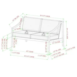 Saracina Home Mid-Century Modern Slatted Acacia Outdoor Bench With Cushions -Sunnydaze Decor Store GUEST 9290c681 722c 470e b230 2ed9df4b8fe2