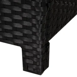 Outsunny 20" Outdoor Ottoman, PE Plastic Rattan Wicker, Fade-Resistant Patio Footrest With Soft Cushion, Steel Frame -Sunnydaze Decor Store GUEST 92d96f63 0b33 473e bac5 99df04b499bb