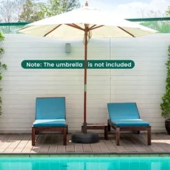 Costway 18'' Patio Fillable Round Umbrella Base Stand Holder Fit Pole 1.5''/1.9'' Weighted