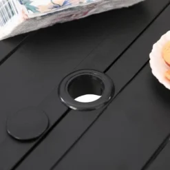 7pc Outdoor Dining Set With Svivel Chairs With Cushions & Large Metal Rectangle Table With Umbrella Hole - Captiva Designs -Sunnydaze Decor Store GUEST 9372e227 684d 4a17 8ef5 05bf9035b7f1