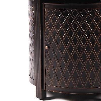 5pc Outdoor Dining Set With 34" Aluminum Round Weave Design Fire Table, Deep Seating Swivel Rocking Chairs & Covers - Oakland Living 9 5pc Outdoor Dining Set With 34" Aluminum Round Weave Design Fire Table, Deep Seating Swivel Rocking Chairs & Covers - Oakland Living - Image 7