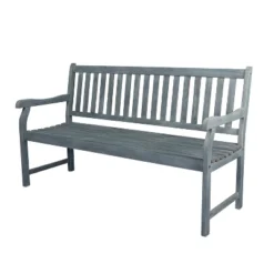 Laurel 3-Seat Slat-Back Acacia Wood Outdoor Garden Patio Bench - JONATHAN Y -Sunnydaze Decor Store GUEST 943d446f 118e 48be a4e9 c4488e13532c