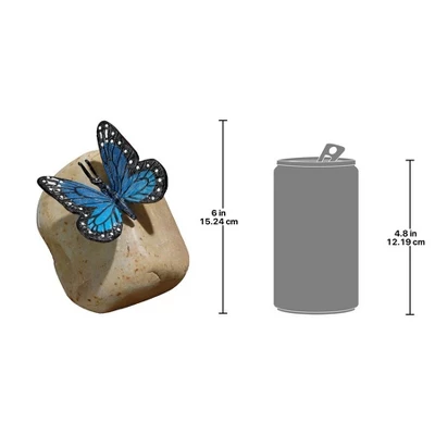 Design Toscano Papilio Ulysses Butterfly On Rock Statue 4 Design Toscano Papilio Ulysses Butterfly On Rock Statue - Image 2
