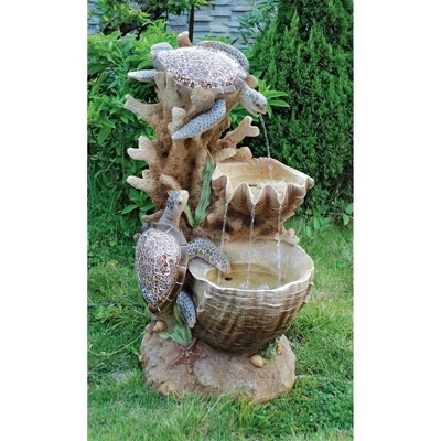 Design Toscano Turtle Cove Cascading Sculptural Fountain - Multicolored 3 Design Toscano Turtle Cove Cascading Sculptural Fountain - Multicolored