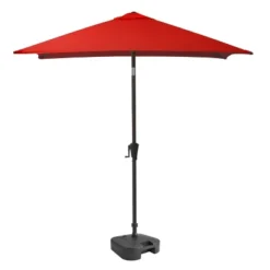 9' Square Titling Market Patio Umbrella With Base - CorLiving -Sunnydaze Decor Store GUEST 94e681ac c5e8 4f35 af38 32311af49acf