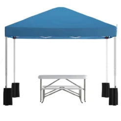 Emma And Oliver Portable Tailgate And Camping Set With Pop Up Event Canopy Tent With Wheeled Case And Folding Table With Benches Set -Sunnydaze Decor Store GUEST 94f7680f 60a6 4fe9 9d26 366d4aa2d85c