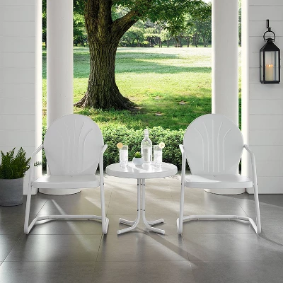 Griffith 3pc Outdoor Conversation Set - White - Crosley 4 Griffith 3pc Outdoor Conversation Set - White - Crosley - Image 2