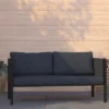 Merrick Lane Outdoor Love Seat/Sofa With Removable Fabric Cushions And Steel Frame