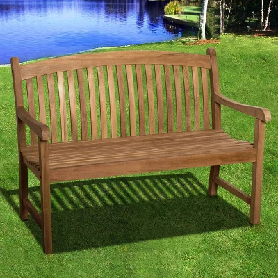 Newcastle Outdoor Teak Wood Bench - International Home Miami 4 Newcastle Outdoor Teak Wood Bench - International Home Miami - Image 2