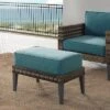 Prescott Outdoor Wicker Ottoman - Blue/Brown - Crosley 1 Prescott Outdoor Wicker Ottoman - Blue/Brown - Crosley -Sunnydaze Decor Store GUEST 95e515be f1bf 4f5d 9302 01e5c01ae663