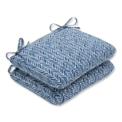 Outdoor/Indoor Herringbone Rounded Corners Seat Cushion Set Of 2 - Pillow Perfect -Sunnydaze Decor Store GUEST 970958ca 7162 44a9 bff3 9a65792f1349