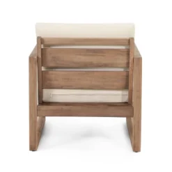 2pk Stefan Outdoor Acacia Wood Club Chairs With Cushions Brown/Beige - Christopher Knight Home -Sunnydaze Decor Store GUEST 971f167e 3ceb 499f a4d0 f4c661a9b810