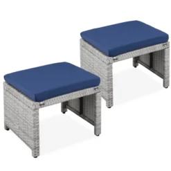 Best Choice Products Set Of 2 Multipurpose Patio Wicker Ottomans W/ Removable Cushions, Steel Frame -Sunnydaze Decor Store GUEST 976b84a2 8415 47a0 ba51 211999101549