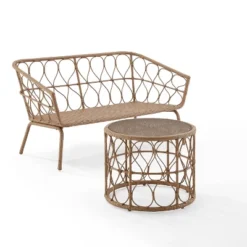 Juniper 2pc Outdoor Wicker Conversation Set With Loveseat & Coffee Table - Cream/Natural - Crosley 20 Juniper 2pc Outdoor Wicker Conversation Set With Loveseat & Coffee Table - Cream/Natural - Crosley -Sunnydaze Decor Store GUEST 97822213 e5ef 4884 86d9 4d0788524a6b