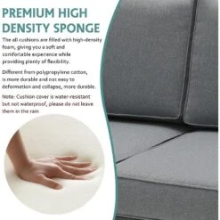 Patio Aluminum Outdoor Loveseat, Patio Sofa Couch Chair With Cushions (Grey) -Sunnydaze Decor Store GUEST 97daaa1e fafd 4d07 aa4c 5b4294ee214c