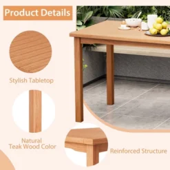 Costway Patio Rectangle Dining Table Teak Wood Spacious Slatted Tabletop Outdoor Up To 6 -Sunnydaze Decor Store GUEST 9823ff5d 48df 40d7 bb1a 0ccff6c5785a
