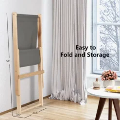 Tangkula Foldable Wood Beach Sling Chair With 3 Adjustable Positions Indoor Living Room Chaise Lounge Grey -Sunnydaze Decor Store GUEST 98969e8a 93f6 447f 8728 0244450261d1