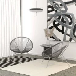 Avo 2pk Indoor/Outdoor Modern Extra Large Lounge Chair Black/White/Gray - CosmoLiving By Cosmopolitan -Sunnydaze Decor Store GUEST 9908eb1d 53af 48a3 afe1 8fb20a8915bc